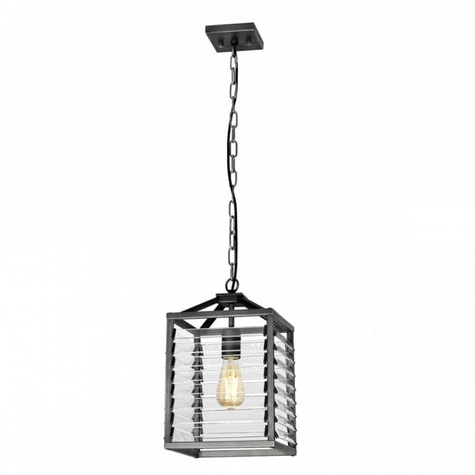 LOUVRE 1 Light Ceiling Pendant Light | Gunmetal Paint Finish