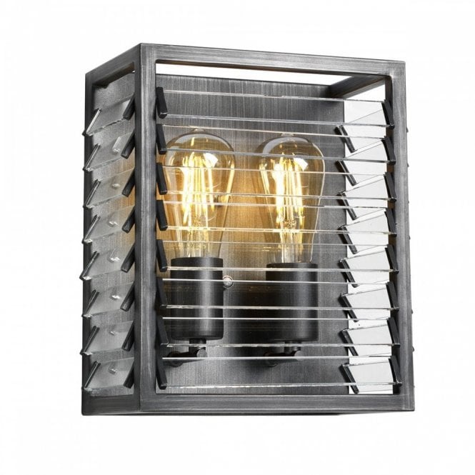 LOUVRE 2 Light Wall Light | Gunmetal Finish