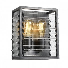 LOUVRE 2 Light Wall Light | Gunmetal Finish