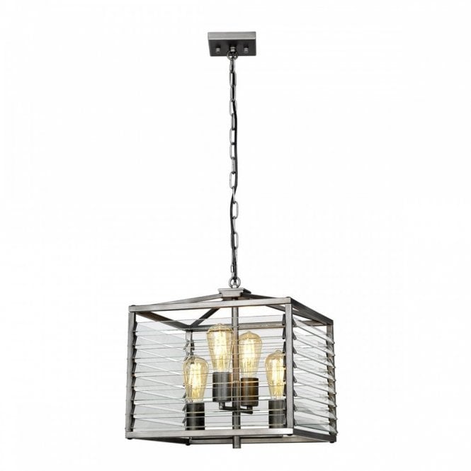 LOUVRE 4 Light Ceiling Pendant Light | Gunmetal Finish