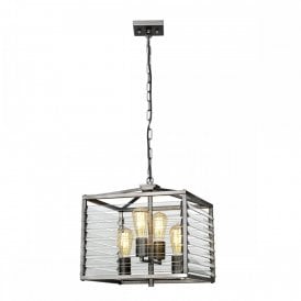 LOUVRE 4 Light Ceiling Pendant Light | Gunmetal Finish