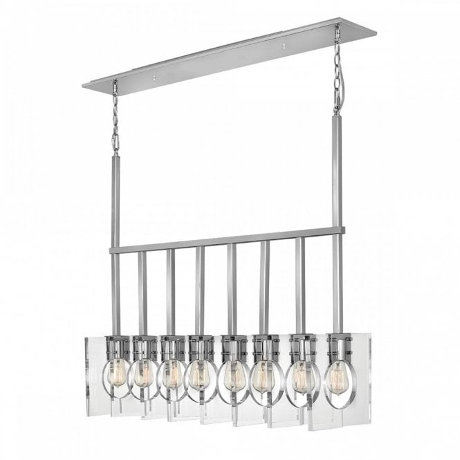 LUDLOW 8 Light Ceiling Pendant Bar | Polished Nickel