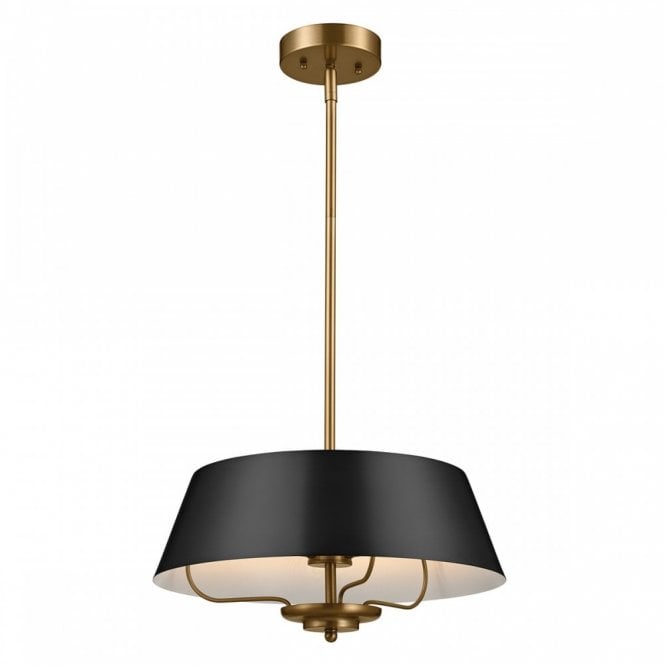 Luella 3lt Duo-Mount Pendant in Black & Brass