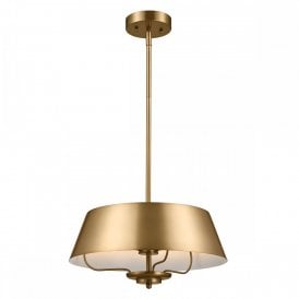 Luella 3lt Duo-Mount Pendant in Brass