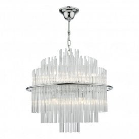 LUKAS 13 Light Pendant Polished Chrome Glass