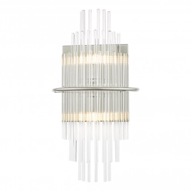 LUKAS 2 Light Wall Light Polished Chrome Glass