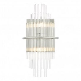 LUKAS 2 Light Wall Light Polished Chrome Glass