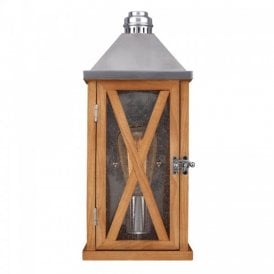 LUMIERE French inspired rustic wooden garden wall light, IP44