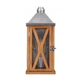 LUMIERE French inspired rustic wooden garden wall light, IP44