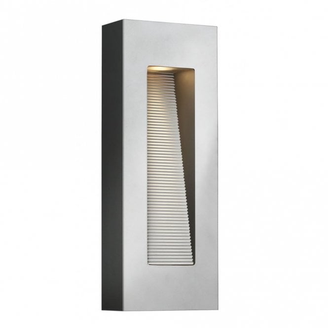 LUNA modern LED outside wall light - aluminium with titanium silver finish