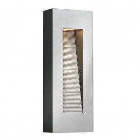 LUNA modern LED outside wall light - aluminium with titanium silver finish