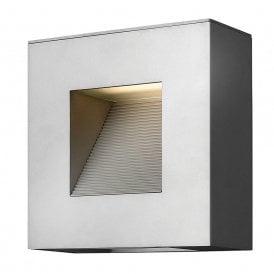 LUNA modern LED outside wall light - aluminium with titanium silver finish