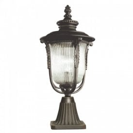 LUVERNE traditional bronze garden gate post or pedestal light