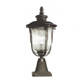 LUVERNE traditional bronze garden gate post or pedestal light