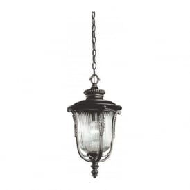 LUVERNE traditional bronze garden or porch chain lantern