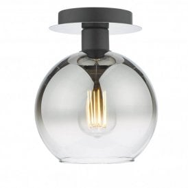 LYCIA Semi Flush Matt Black Ombre Smoked Glass