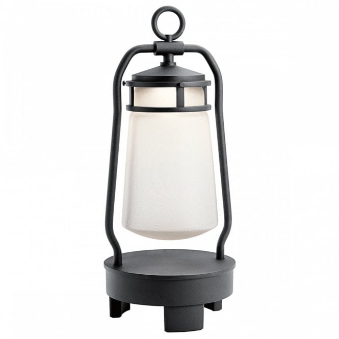 LYNDON LED portable bluetooth speaker lantern in textured black finish