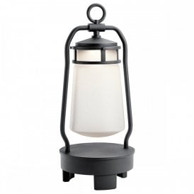 LYNDON LED portable bluetooth speaker lantern in textured black finish