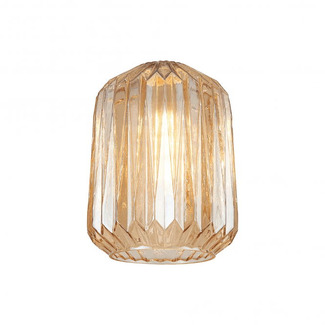 Maddy Amber Origami Cylinder Glass Shade