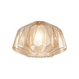 modern amber textured glass trapezium light shade for E27 suspension 