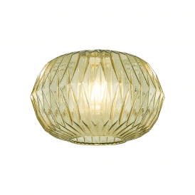 textured cut green glass light shade