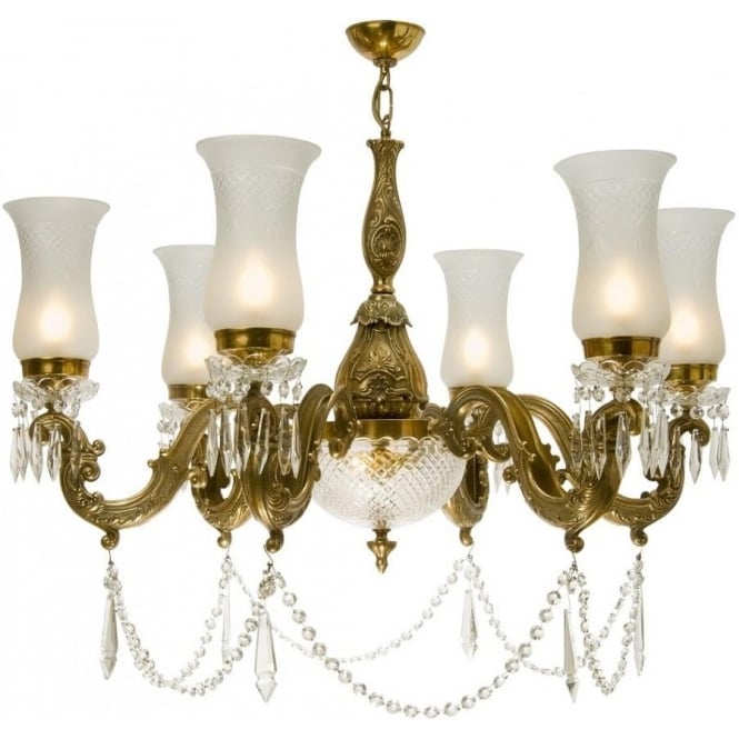 MAHARAJA lavishly decorated chandelier with cut glass shades (large)