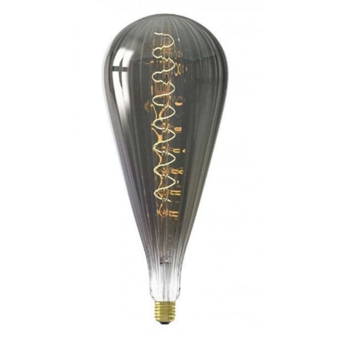 MALAGA large decorative LED filament light bulb - titanium glass