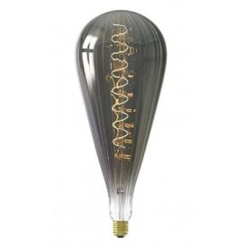 MALAGA large decorative LED filament light bulb - titanium glass