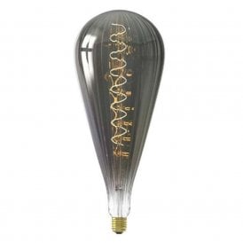 MALAGA large decorative LED filament light bulb - titanium glass