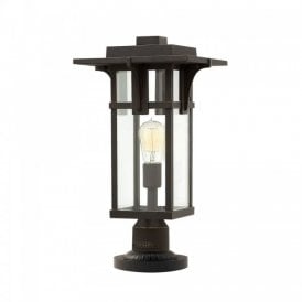 MANHATTAN bronze Art Deco pedestal or gate post light, IP44