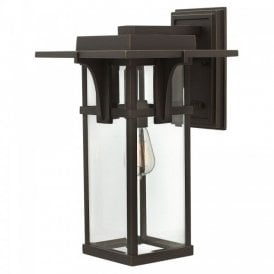 MANHATTAN bronze Art Deco style outdoor garden wall lantern - large