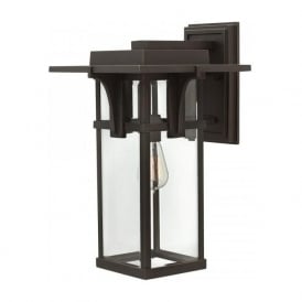 MANHATTAN bronze Art Deco style outdoor garden wall lantern - large