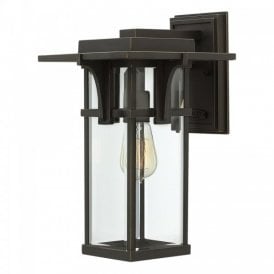 MANHATTAN bronze Art Deco style outdoor garden wall lantern - medium