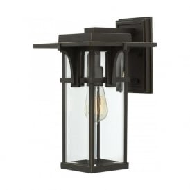 MANHATTAN bronze Art Deco style outdoor garden wall lantern - medium
