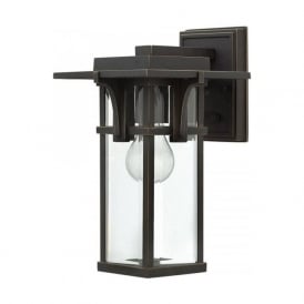 MANHATTAN bronze Art Deco style outdoor garden wall lantern - small