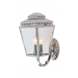 MANSION HOUSE Georgian outdoor IP44 wall light in polished nickel