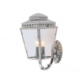 MANSION HOUSE Georgian outdoor IP44 wall light in polished nickel