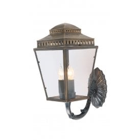 MANSION HOUSE Georgian outdoor IP44 wall light in solid aged brass