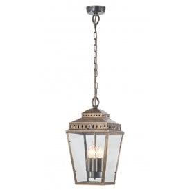 MANSION HOUSE traditional aged brass outdoor chain lantern