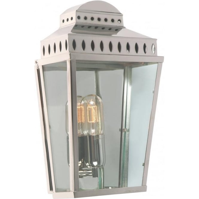 MANSION HOUSE traditional polished nickel exterior garden wall lantern