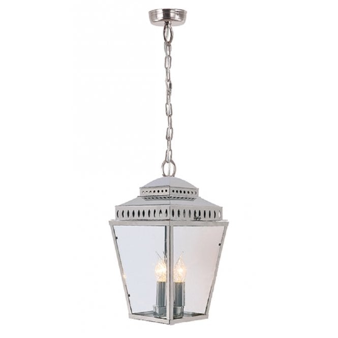 MANSION HOUSE traditional polished nickel outdoor chain lantern