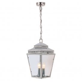 MANSION HOUSE traditional polished nickel outdoor chain lantern