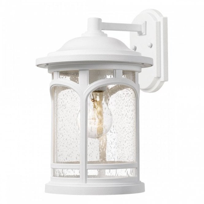 MARBLEHEAD traditional white outdoor wall lantern for coastal areas - medium