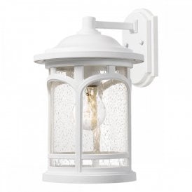 MARBLEHEAD traditional white outdoor wall lantern for coastal areas - medium