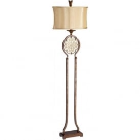 MARCELLA bronze and gold standard lamp with shade