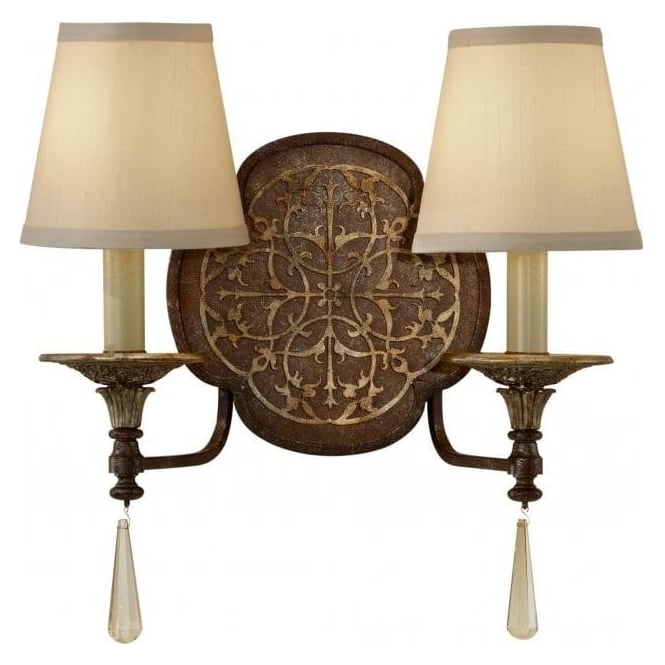 MARCELLA traditional double bronze wall light