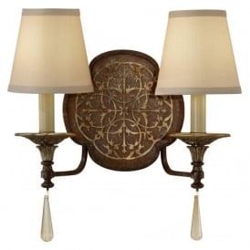 MARCELLA traditional double bronze wall light