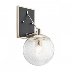 MARILYN 1 Light Wall Light | Polished Nickel | Matte Black