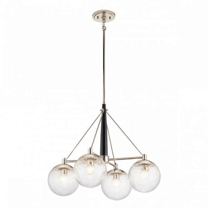 MARILYN 4 Light Chandelier | Polished Nickel | Matte Black