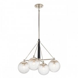 MARILYN 4 Light Chandelier | Polished Nickel | Matte Black